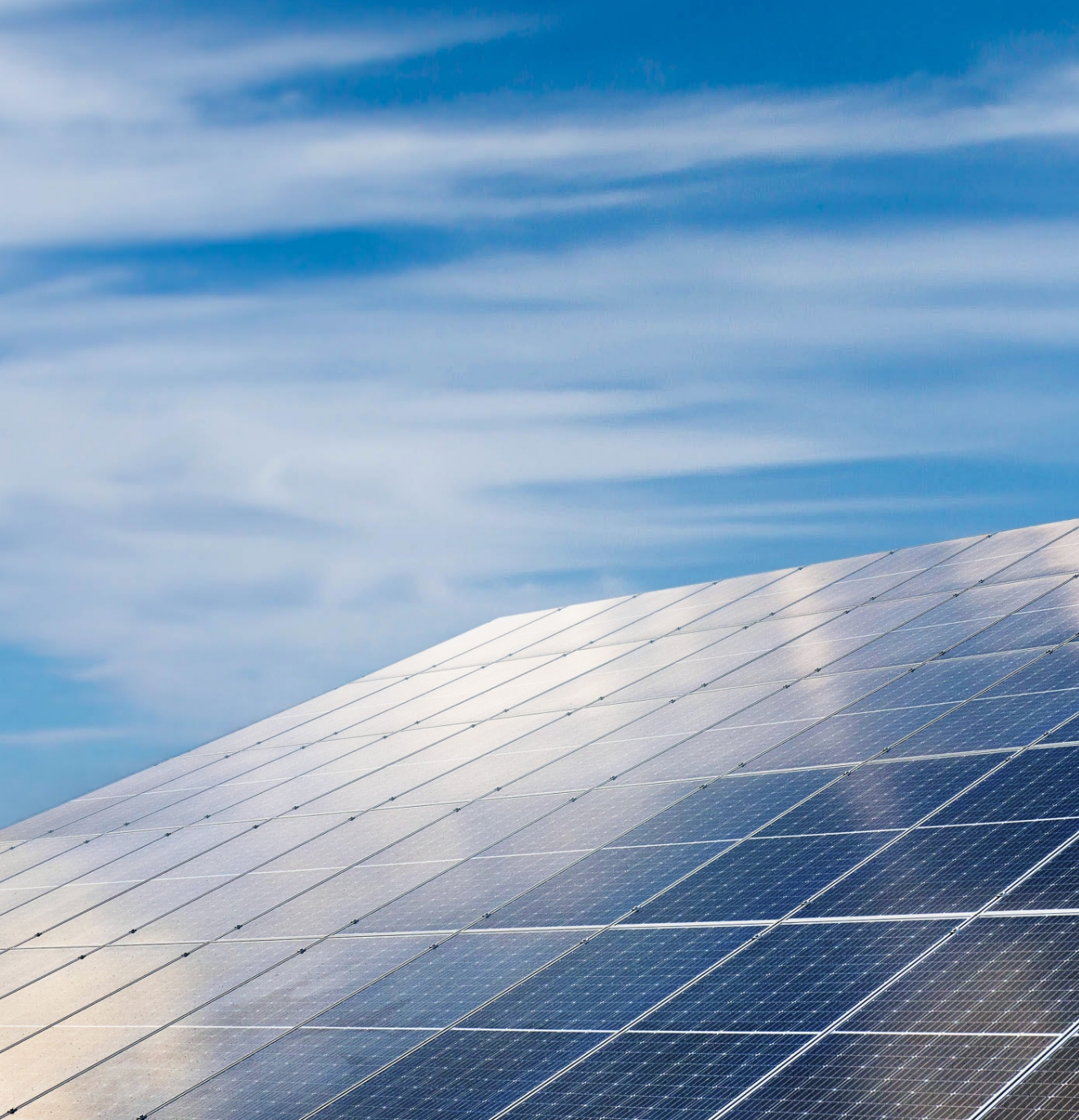 Blue sky and solar panels